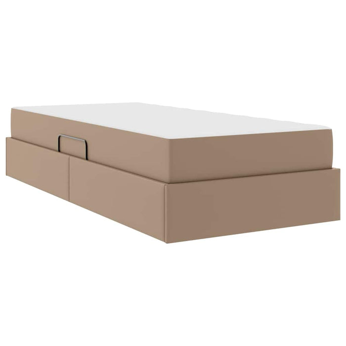 Letto con contenitore e materasso 2 pcs Cappuccino Pelle 3399591