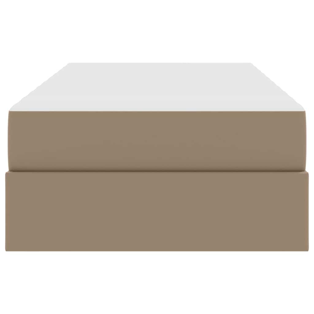 Letto con contenitore e materasso 2 pcs Cappuccino Pelle 3399591