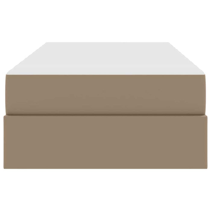 Letto con contenitore e materasso 2 pcs Cappuccino Pelle 3399591