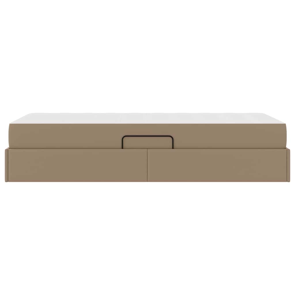 Letto con contenitore e materasso 2 pcs Cappuccino Pelle 3399591