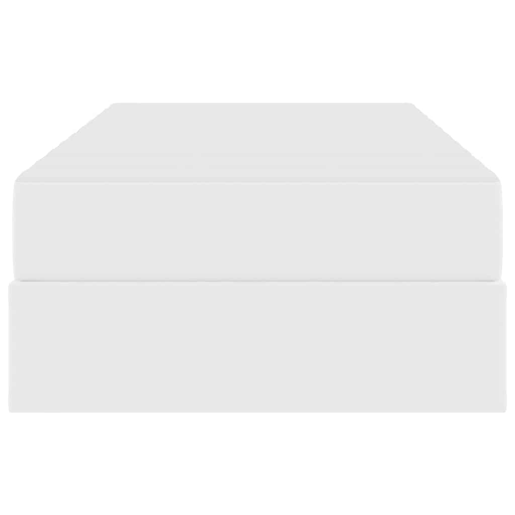 Letto con contenitore e materasso 2 pcs Bianco Pelle 3399593