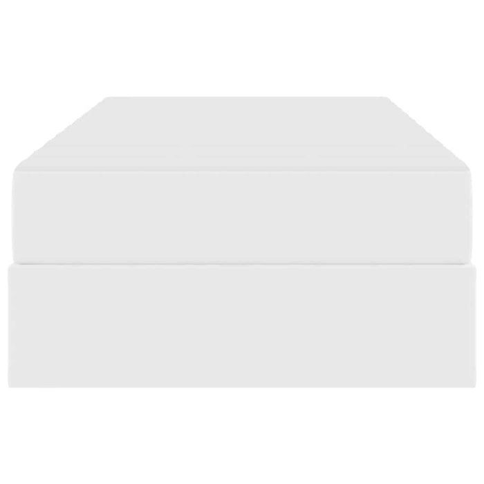 Letto con contenitore e materasso 2 pcs Bianco Pelle 3399593