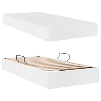Letto con contenitore e materasso 2 pcs Bianco Pelle 3399593