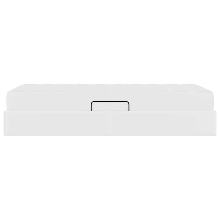 Letto con contenitore e materasso 2 pcs Bianco Pelle 3399593