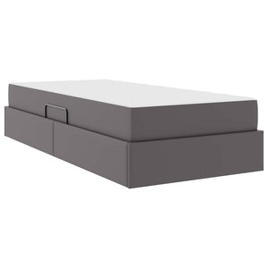 Letto con contenitore e materasso 2 pcs Grigio Pelle 3399594