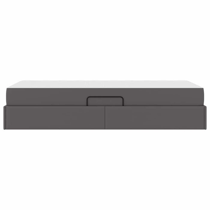 Letto con contenitore e materasso 2 pcs Grigio Pelle 3399594