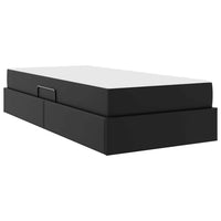 Letto con contenitore e materasso 2 pcs Nero Pelle 3399596