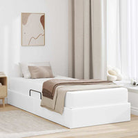 Letto con contenitore e materasso 2 pcs Bianco Pelle 3399597