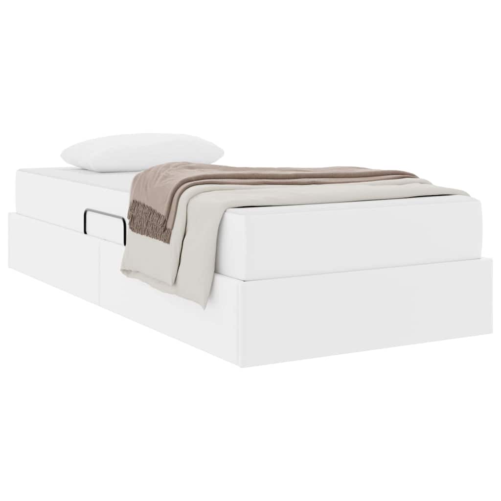 Letto con contenitore e materasso 2 pcs Bianco Pelle 3399597