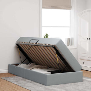 Letto con contenitore e materasso Grigio chiaro 90 x 190 cm 3399628