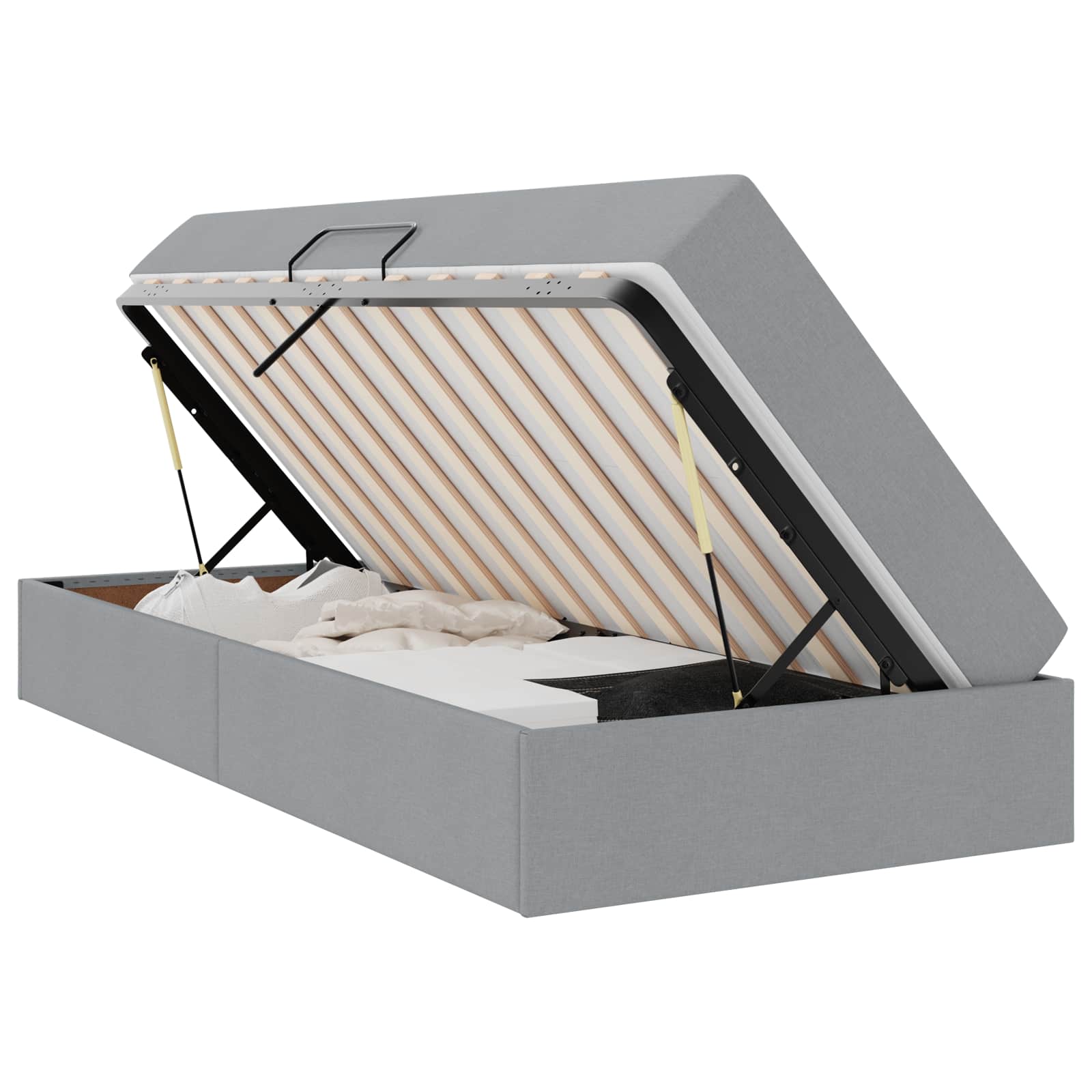 Letto con contenitore e materasso Grigio chiaro 90 x 190 cm 3399628