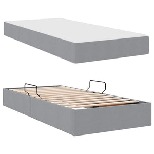 Letto con contenitore e materasso Grigio chiaro 90 x 190 cm 3399628