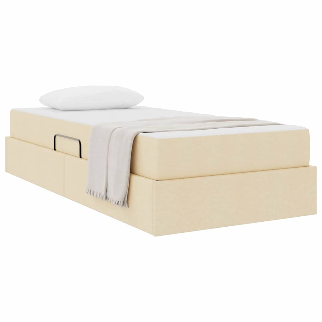 Letto con contenitore e materasso Crema 90 x 190 cm Poliestere 3399632
