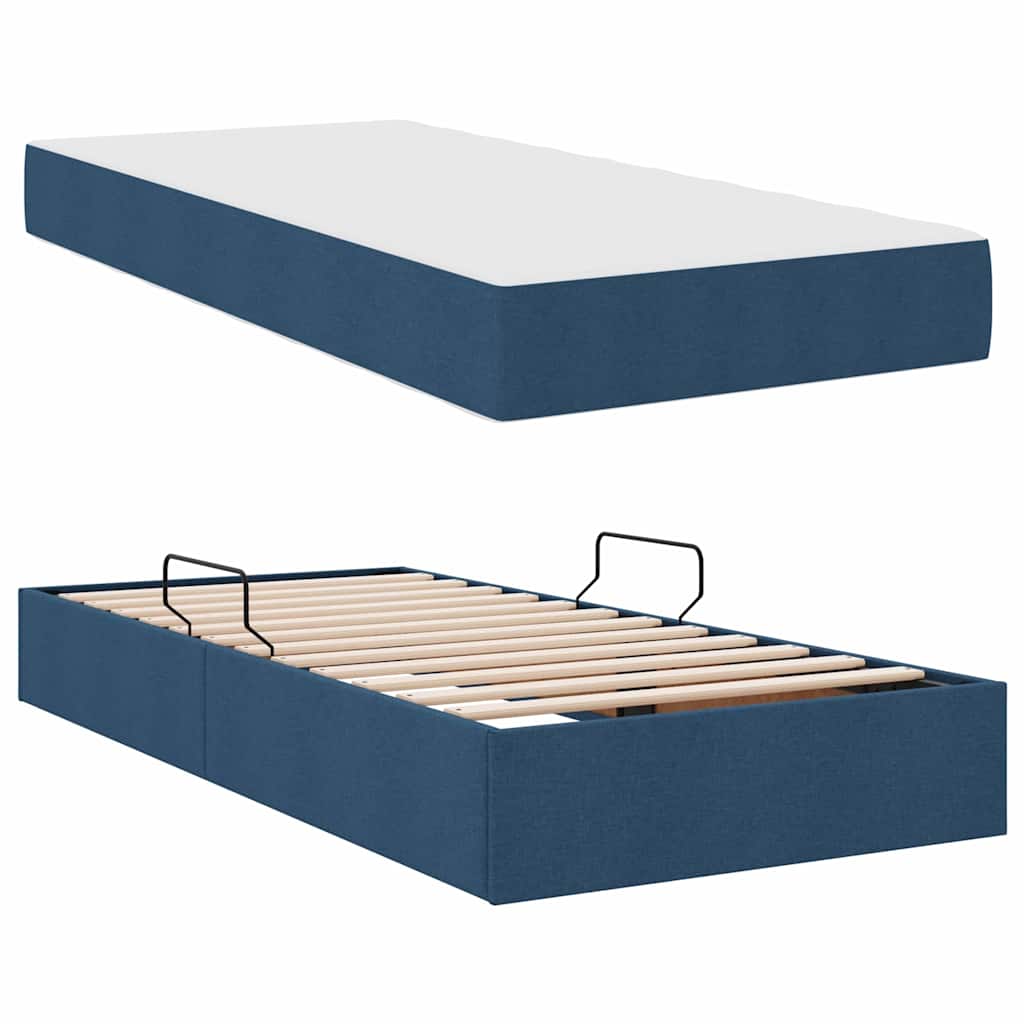 Letto con contenitore e materasso Blu 90 x 190 cm Poliestere 3399633