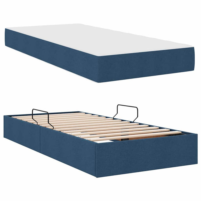 Letto con contenitore e materasso Blu 90 x 190 cm Poliestere 3399633
