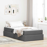 Letto con contenitore e materasso Grigio scuro 90 x 200 cm 3399635