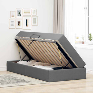 Letto con contenitore e materasso Grigio scuro 90 x 200 cm 3399635
