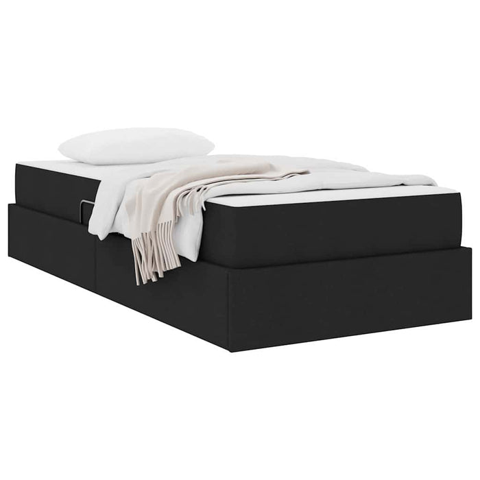 Letto con contenitore e materasso Nero 100 x 200 cm Poliestere 3399642