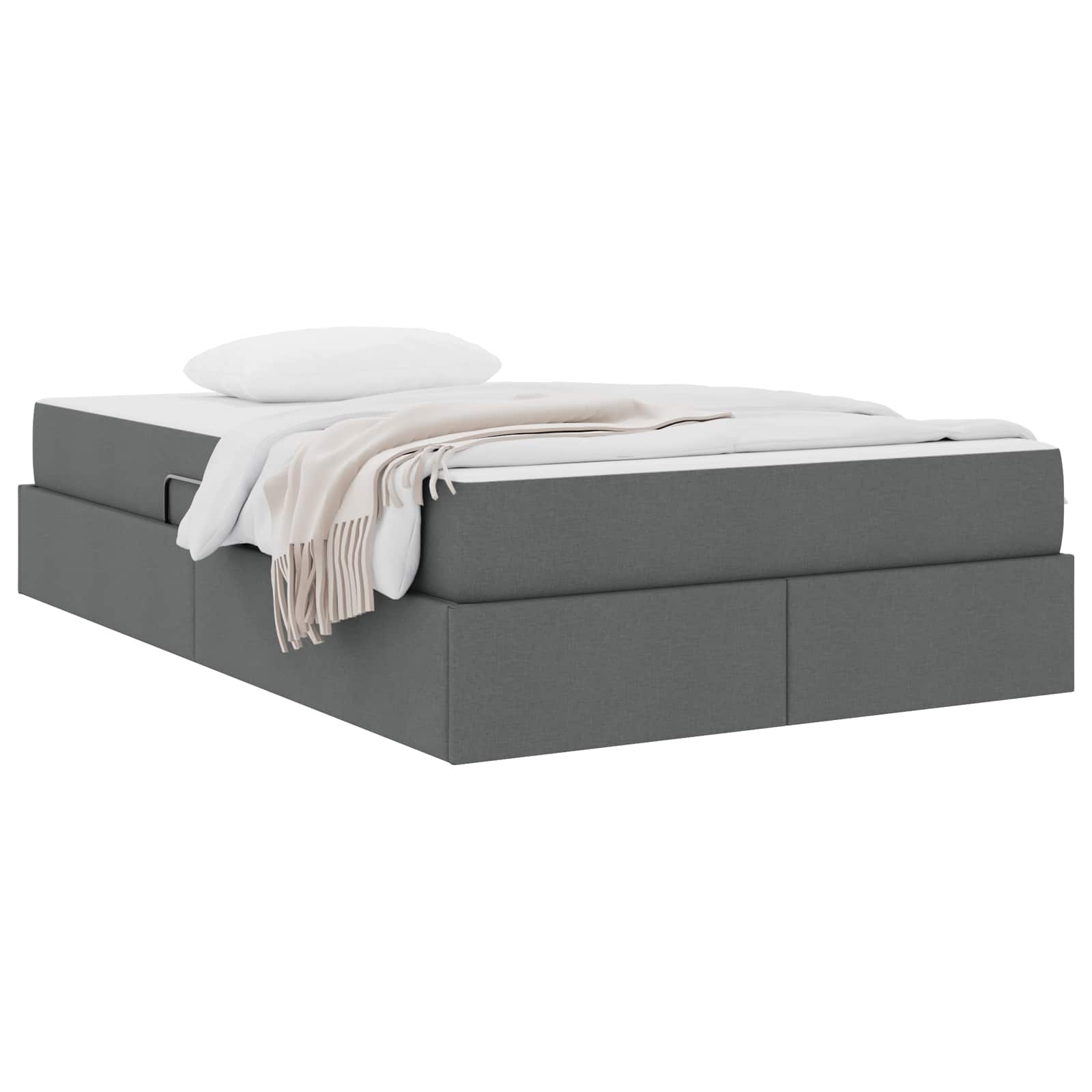 Letto con contenitore e materasso Grigio scuro 120 x 190 cm