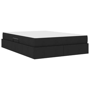 Letto con contenitore e materasso Nero 140 x 200 cm Poliestere