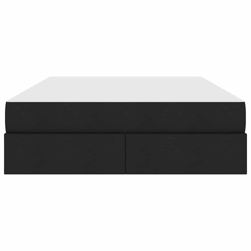 Letto con contenitore e materasso Nero 140 x 200 cm Poliestere