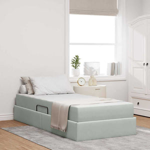 Letto con contenitore e materasso Grigio chiaro 90 x 190 cm 3399688