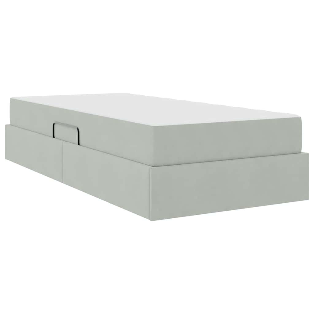 Letto con contenitore e materasso Grigio chiaro 90 x 190 cm 3399688
