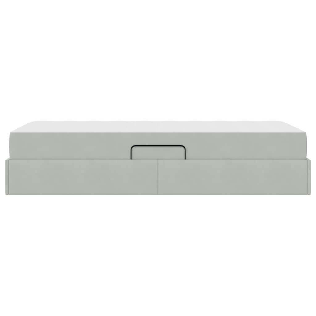 Letto con contenitore e materasso Grigio chiaro 90 x 190 cm 3399688