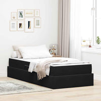 Letto con contenitore e materasso Nero 90 x 190 cm Velluto 3399690