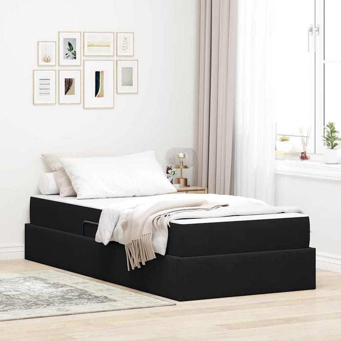 Letto con contenitore e materasso Nero 90 x 190 cm Velluto 3399690