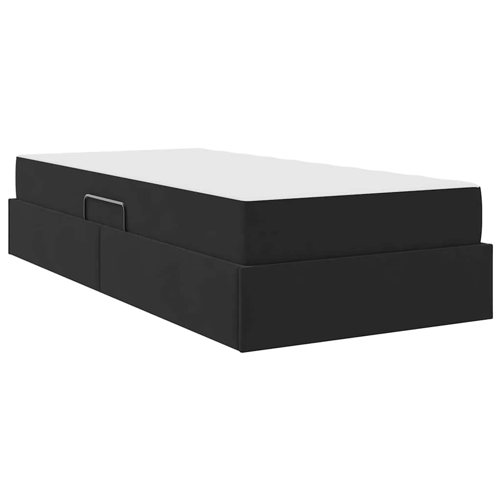 Letto con contenitore e materasso Nero 90 x 190 cm Velluto 3399690