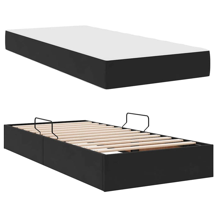 Letto con contenitore e materasso Nero 90 x 190 cm Velluto 3399690