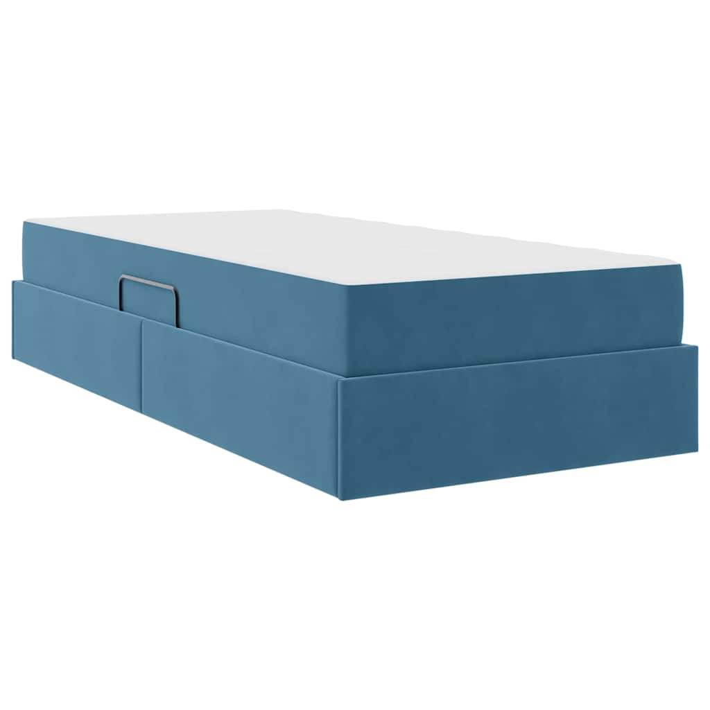 Letto con contenitore e materasso Blu Scuro 90 x 190 cm Velluto 3399692