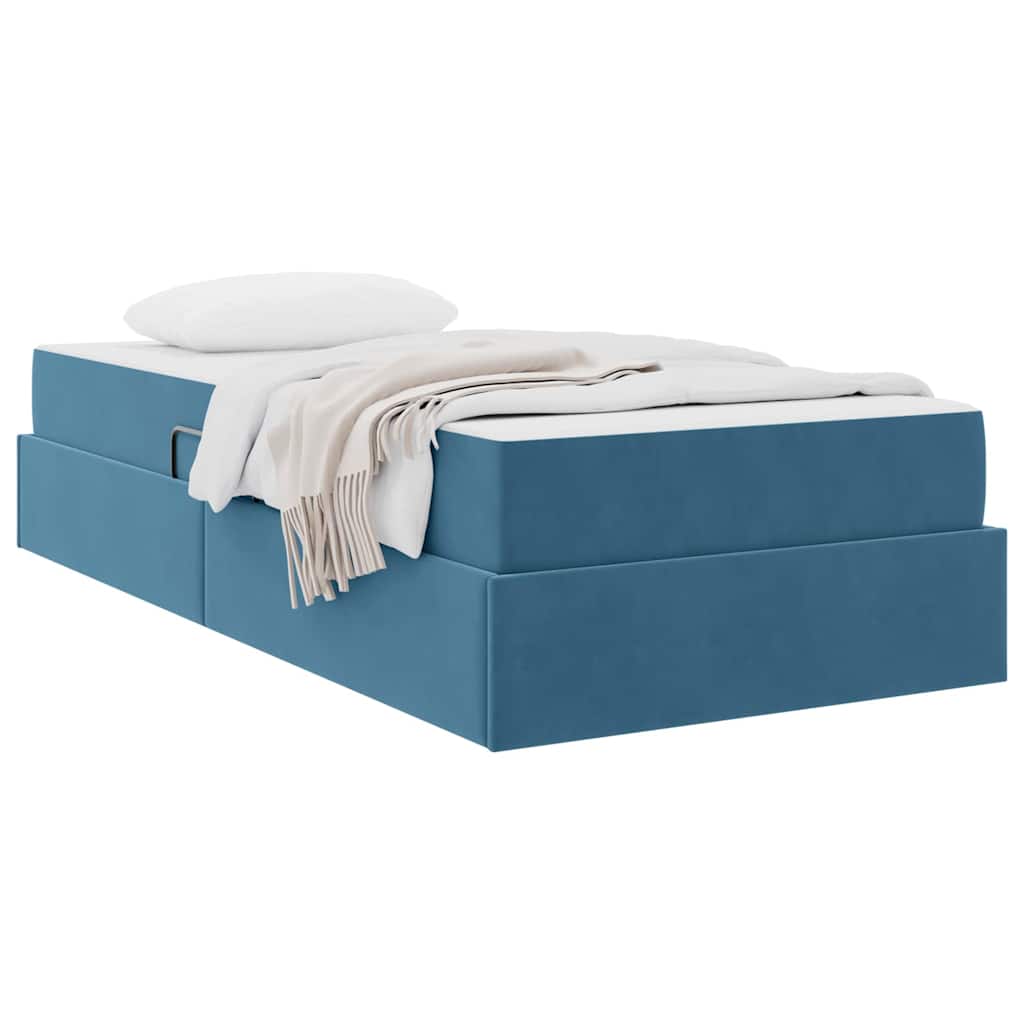 Letto con contenitore e materasso Blu Scuro 90 x 190 cm Velluto 3399692