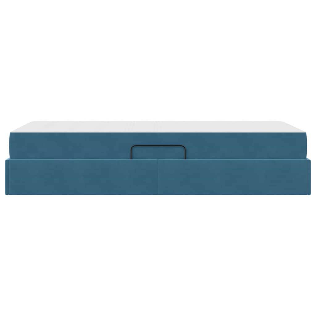 Letto con contenitore e materasso Blu Scuro 90 x 190 cm Velluto 3399692