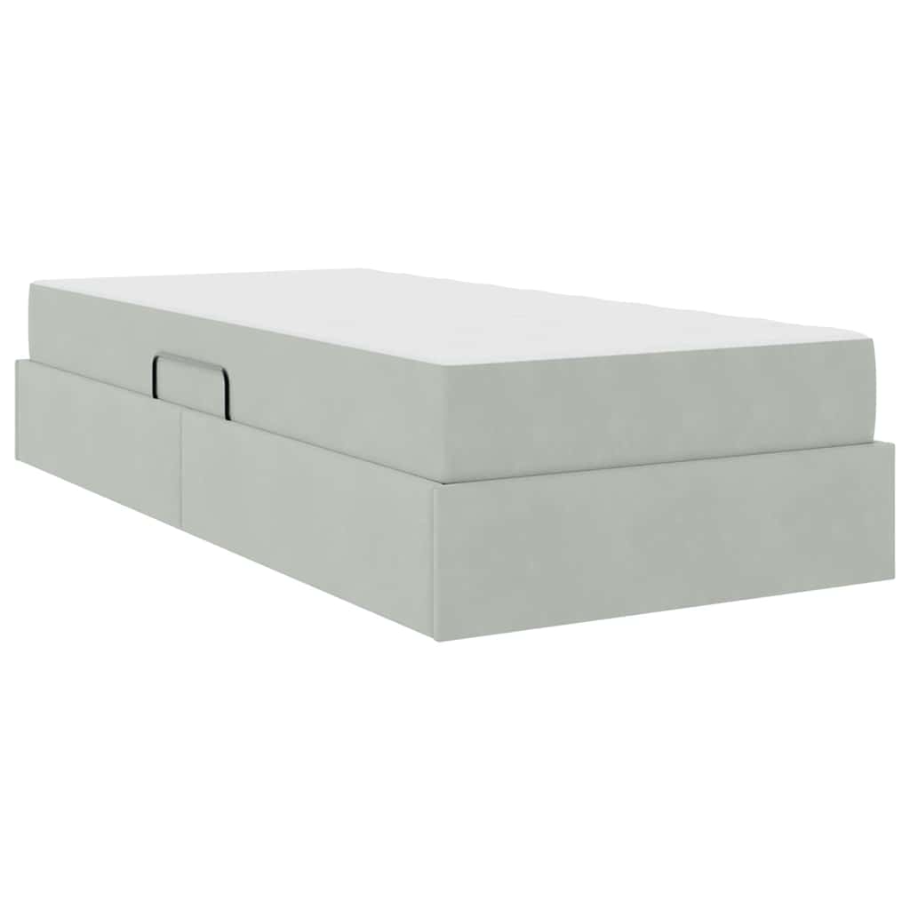 Letto con contenitore e materasso Grigio chiaro 90 x 200 cm 3399694