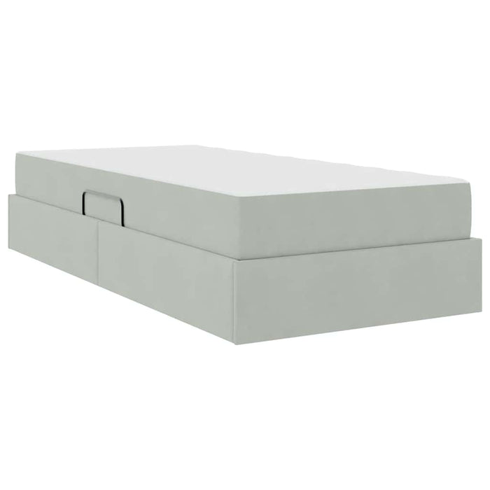 Letto con contenitore e materasso Grigio chiaro 90 x 200 cm 3399694