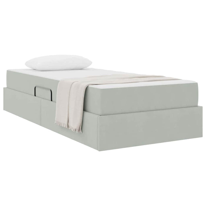 Letto con contenitore e materasso Grigio chiaro 90 x 200 cm 3399694