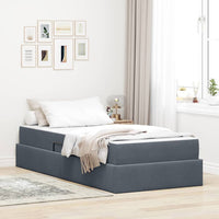 Letto con contenitore e materasso Grigio scuro 90 x 200 cm 3399695