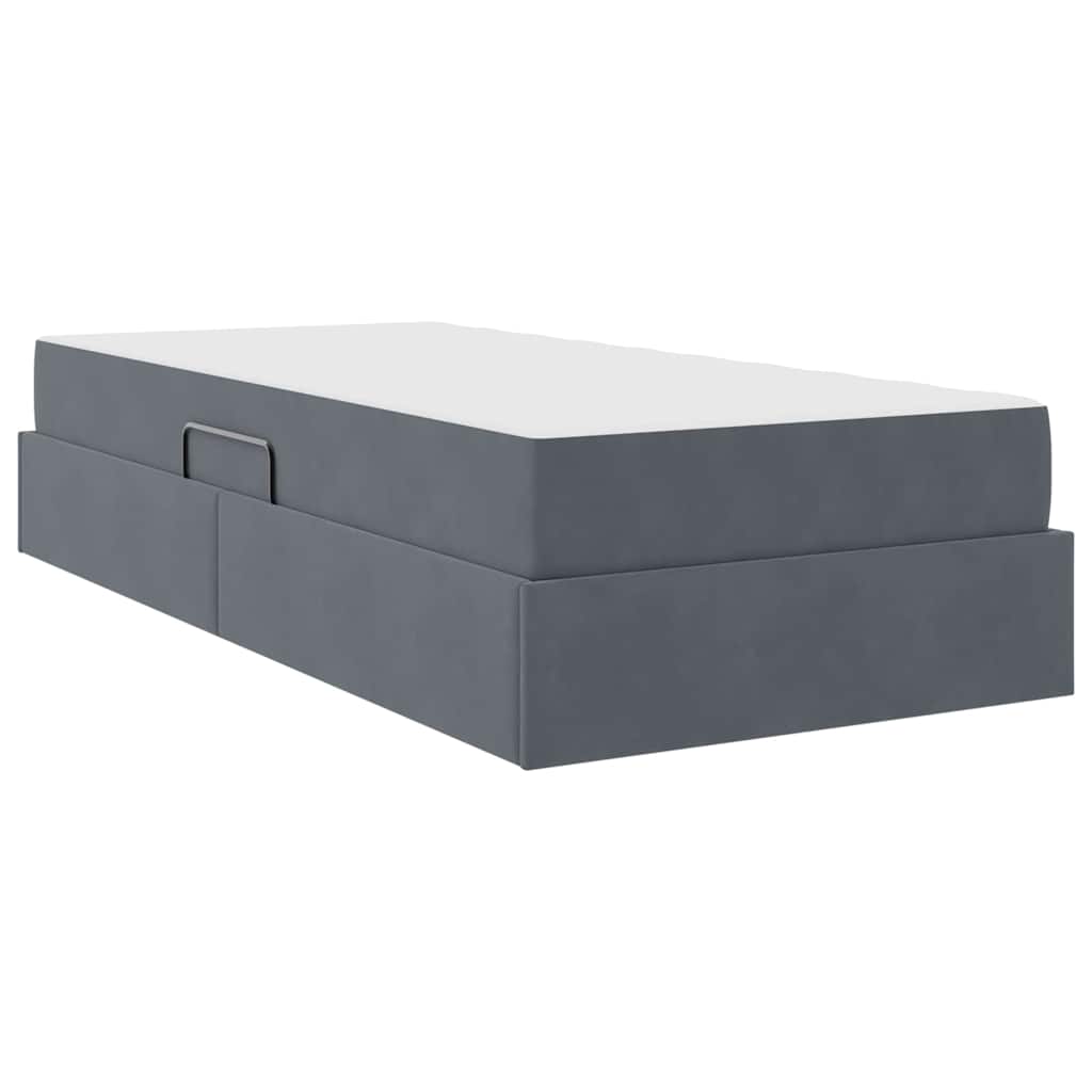 Letto con contenitore e materasso Grigio scuro 90 x 200 cm 3399695