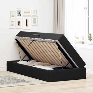 Letto con contenitore e materasso Nero 90 x 200 cm Velluto 3399696
