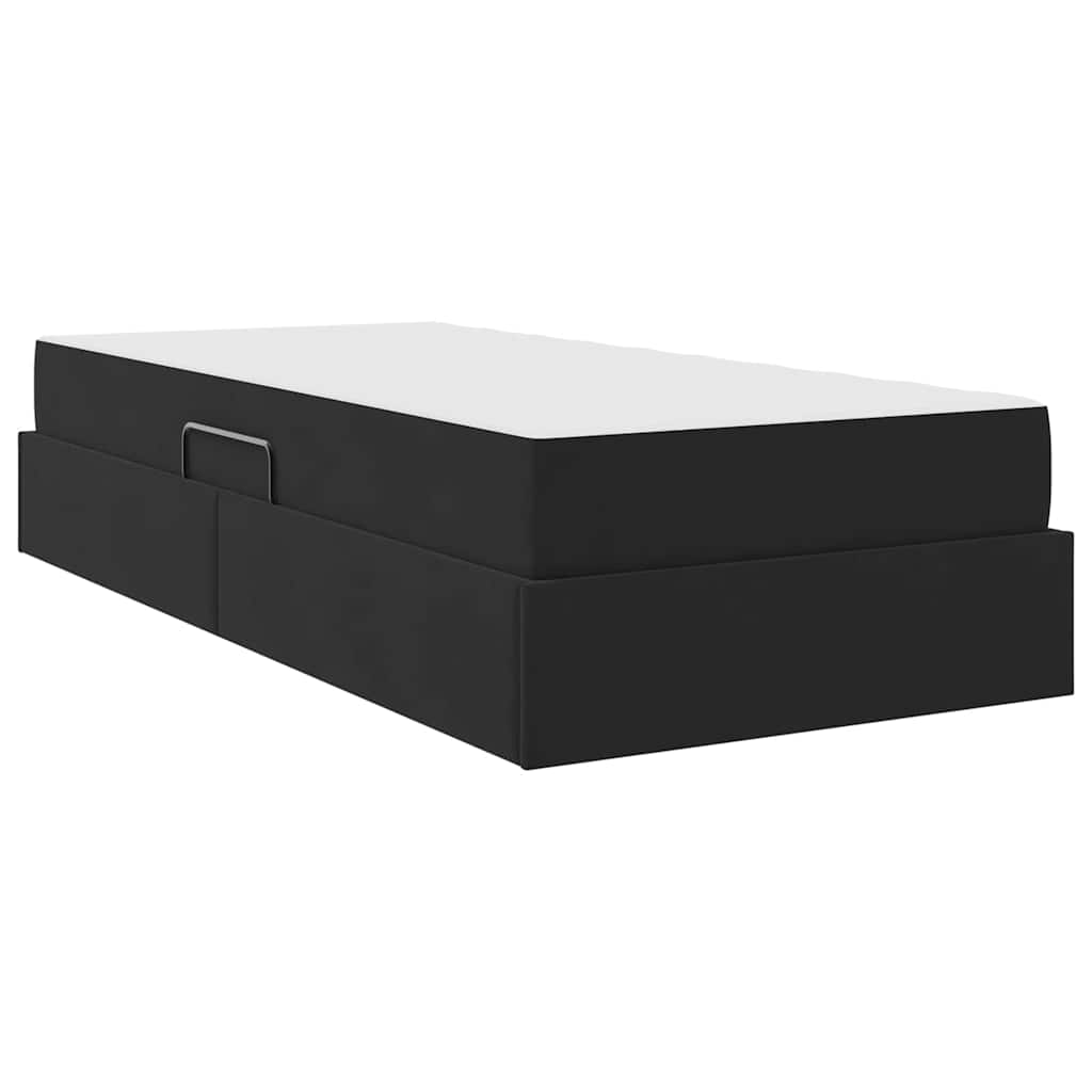 Letto con contenitore e materasso Nero 90 x 200 cm Velluto 3399696