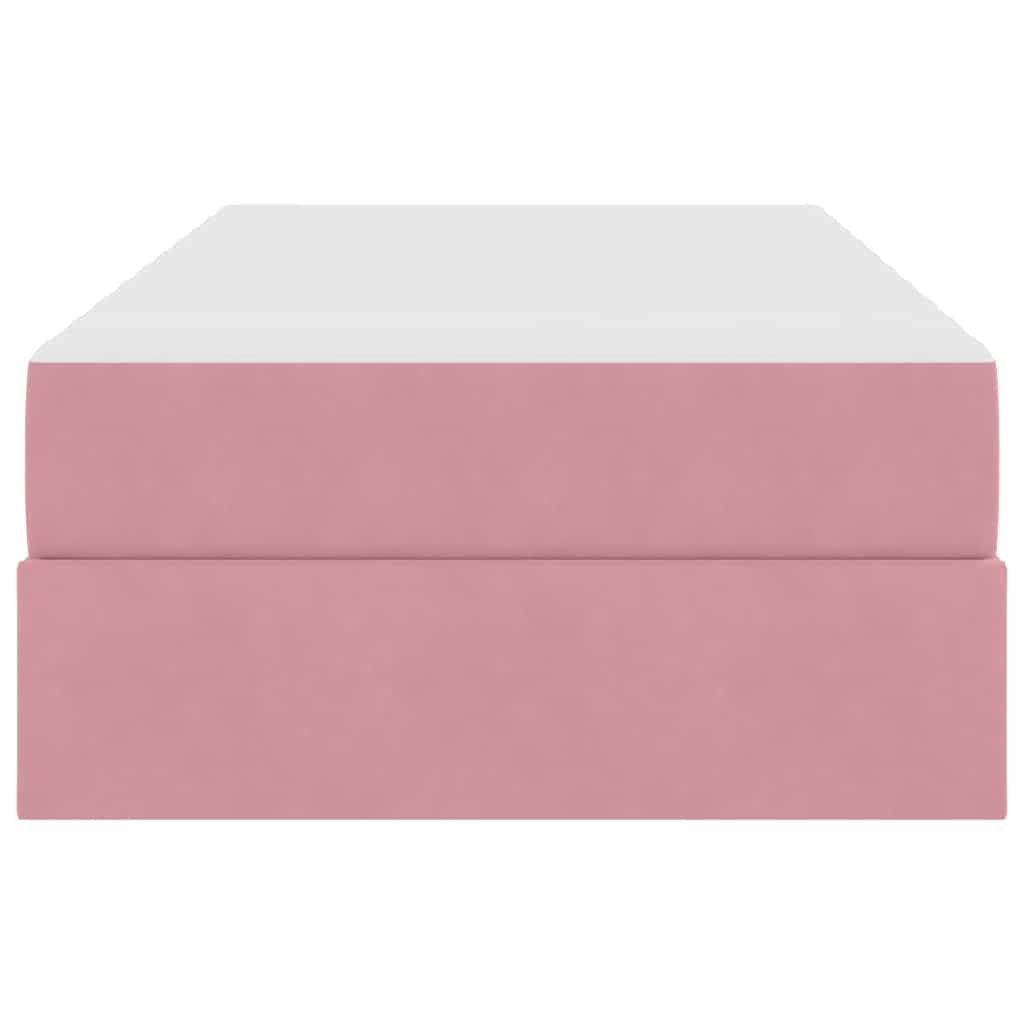 Letto con contenitore e materasso Rosa 90 x 200 cm Velluto 3399699