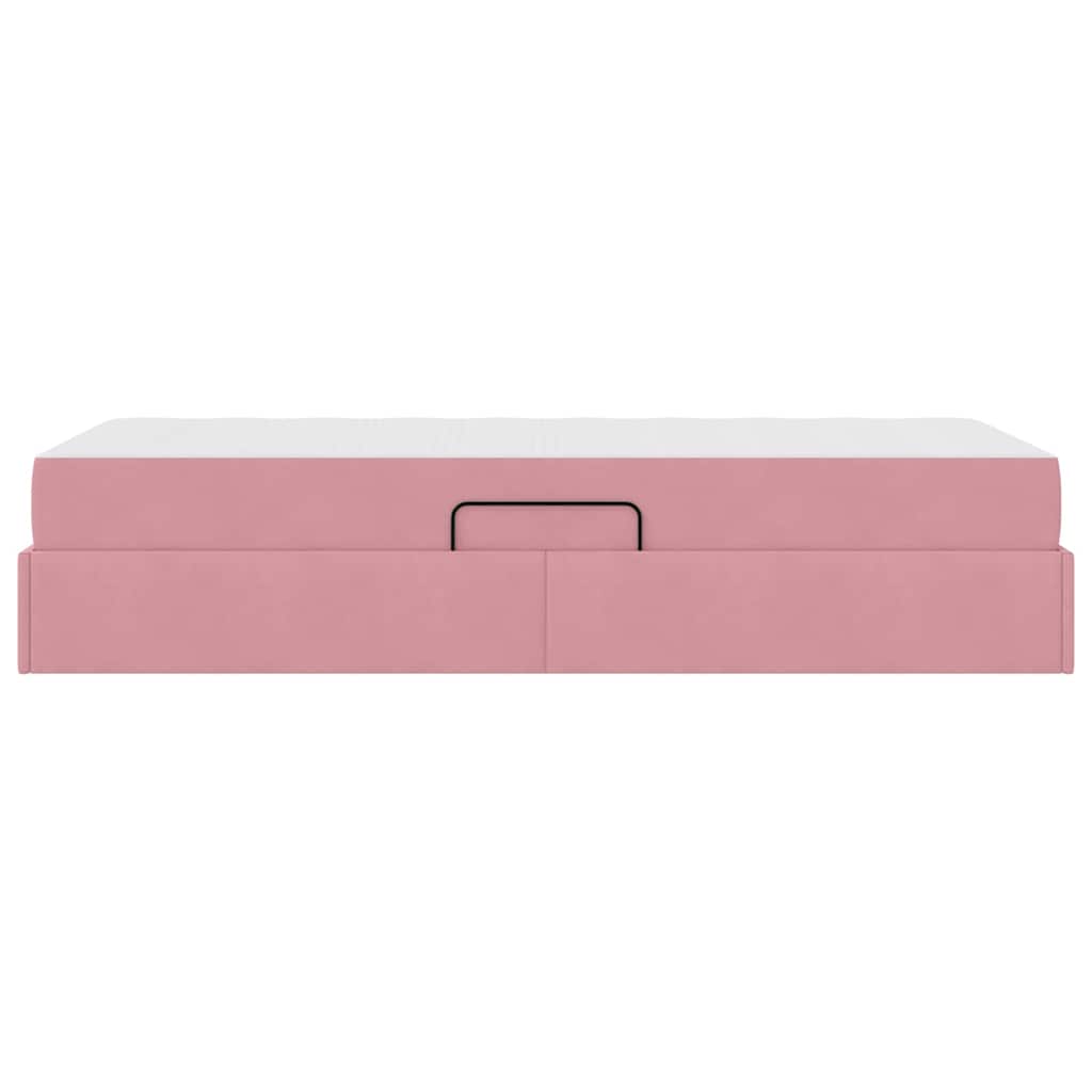 Letto con contenitore e materasso Rosa 90 x 200 cm Velluto 3399699