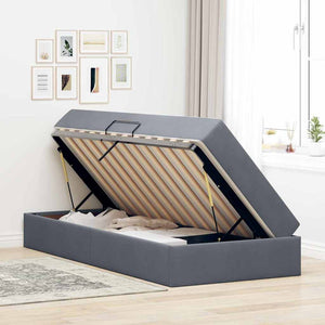 Letto con contenitore e materasso Grigio scuro 100 x 200 cm 3399701
