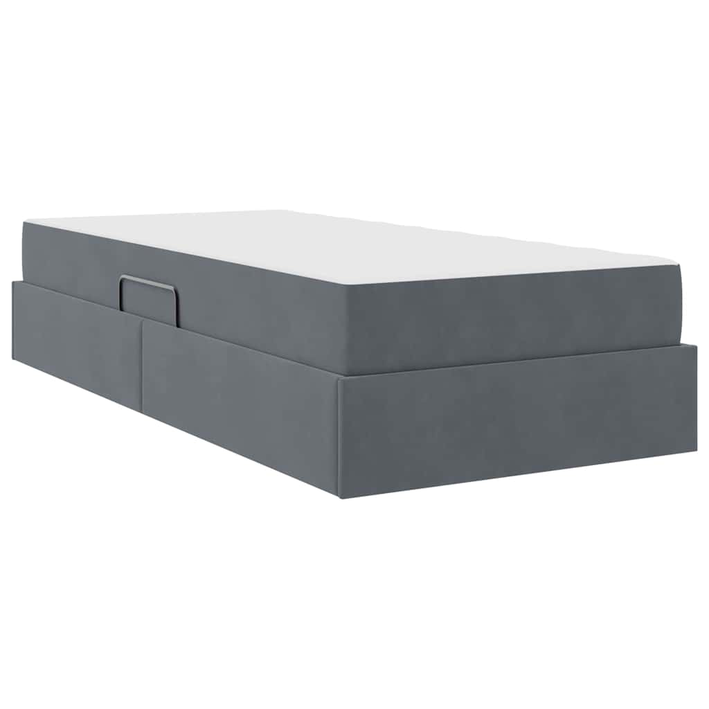 Letto con contenitore e materasso Grigio scuro 100 x 200 cm 3399701