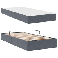 Letto con contenitore e materasso Grigio scuro 100 x 200 cm 3399701