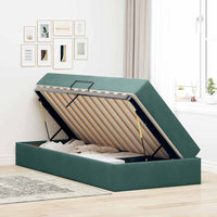 Letto con contenitore e materasso Verde Scuro 100 x 200 cm 3399703