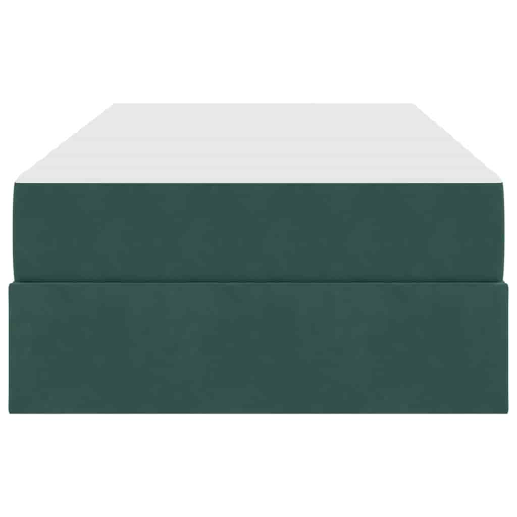 Letto con contenitore e materasso Verde Scuro 100 x 200 cm 3399703