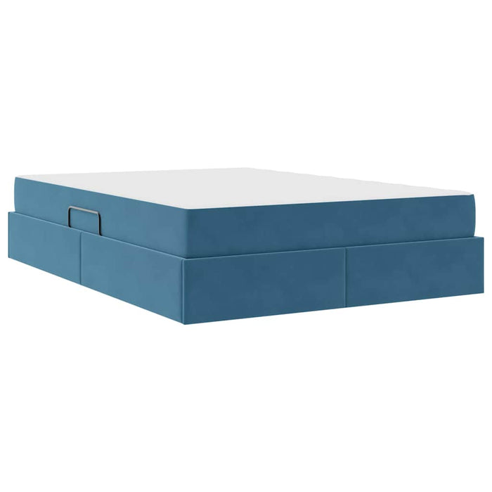 Letto con contenitore e materasso Blu Scuro 140 x 190 cm 3399722